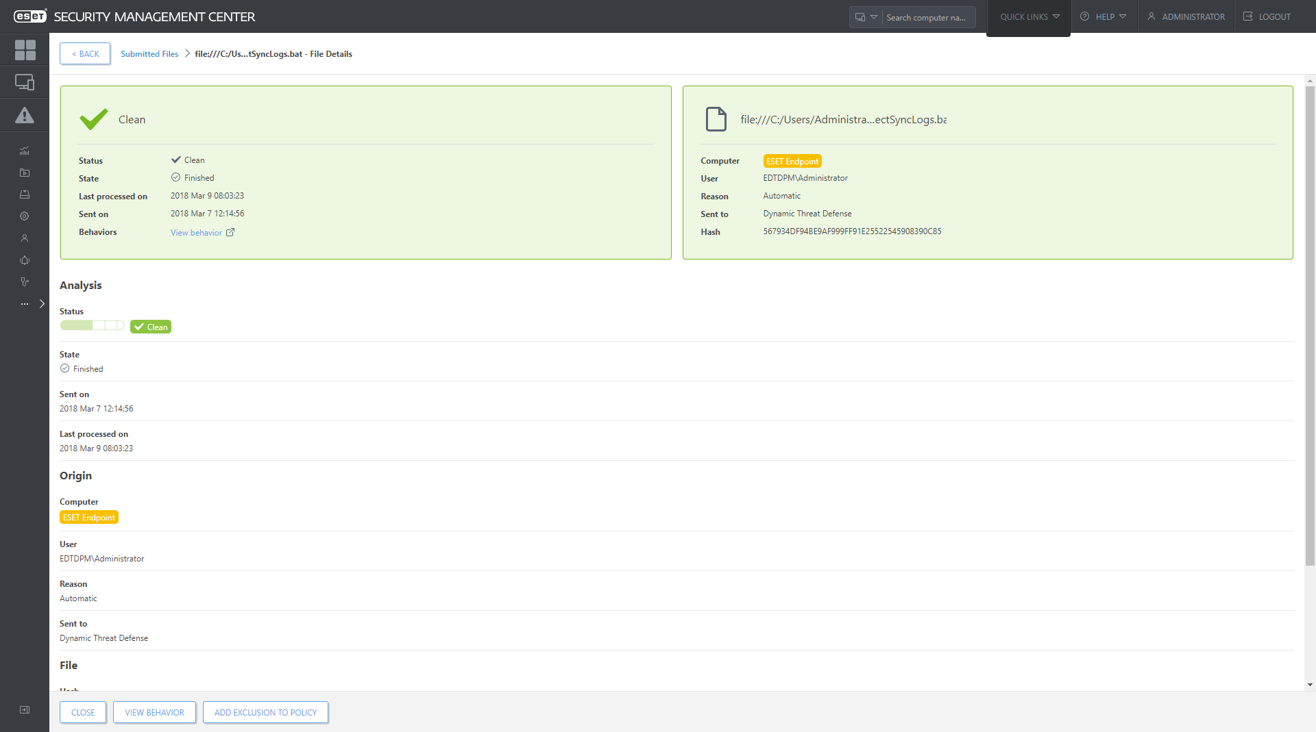 ESET Dynamic Threat Defense detail